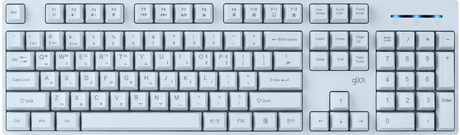 지클릭커 오피스프로 스탠다드 M 저소음 무선 블루투스 키보드, 스카이블루, WK60, 제조사축