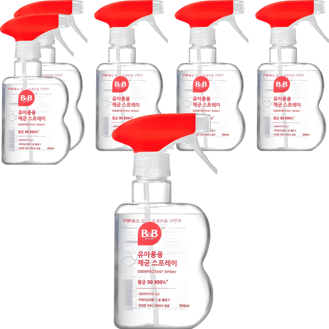 비앤비 유아용품 제균 스프레이 용기형, 300ml, 6개