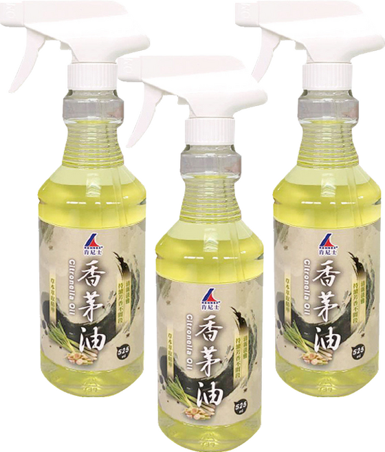 KENNEX 肯尼士 香茅油 525ml 草本萃取精華 無殺蟲劑配方 驅蚊蟲 芳香除臭 清新典雅, 3瓶, 香茅
