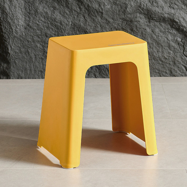 라라하우스 미스토 컬러 사각 스툴, 옐로우, 1개