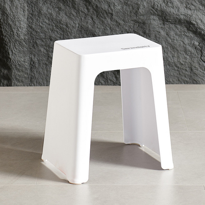 라라하우스 미스토 컬러 사각 스툴, 화이트, 1개