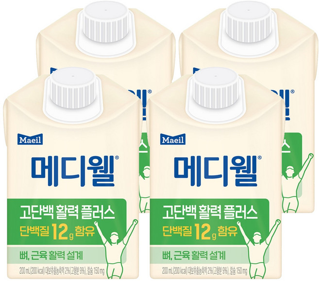메디웰 고단백 활력 플러스 영양식, 200ml, 4개
