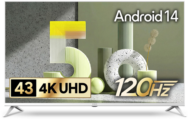 더함 4K UHD LED 스마트 120Hz 돌비 AI 구글 5.0 TV, 109cm(43인치), UA431UHD M9GP CINEMA60 2025 WHITE, 스탠드형, 고객직접설치