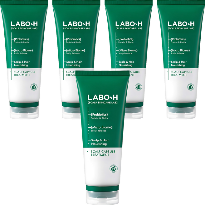 LABO-H 強健髮根益生菌&維他命膠囊護髮素, 5條, 220ml