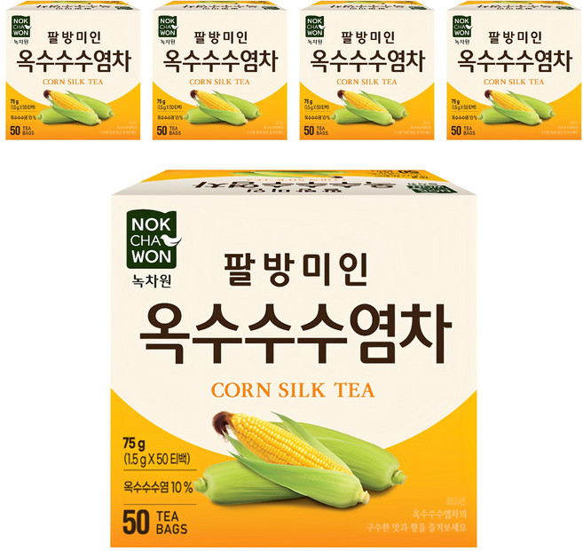 NOKCHAWON 綠茶園 玉米鬚茶, 1.5g, 50包, 5盒