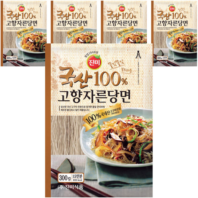진미 국산 고향 자른 당면, 300g, 5개