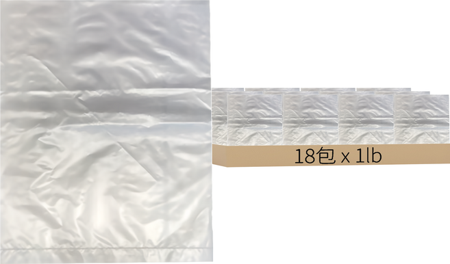 PP塑膠袋 1lb, 30 x 20cm(8 x 12吋) + 厚度0.035mm, 18包, 1包