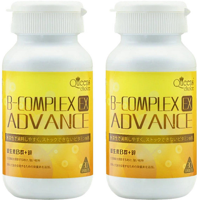 Queens' choice 酵母B群雙層錠 維生素B群 + 鋅, 30顆, 18g, 2罐