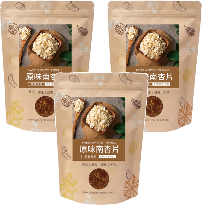臻御行 原味南杏片, 3個, 300g