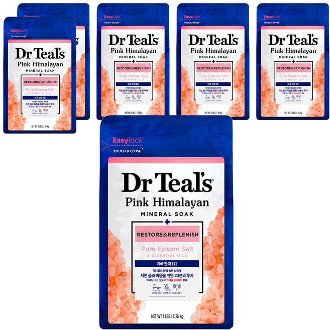 Dr.Tills 粉紅色喜馬拉雅礦物浸泡純瀉鹽, 1.36kg, 6個