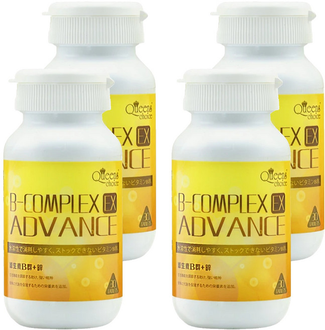 Queens' choice 酵母B群雙層錠 維生素B群 + 鋅, 30顆, 18g, 4罐