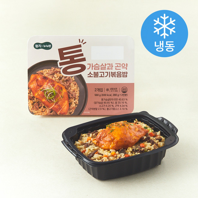 엄지 누누반 통가슴살과 곤약 소불고기볶음밥 (냉동), 280g, 2개