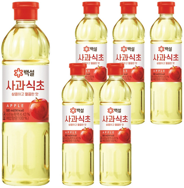 백설 사과식초, 500ml, 6개