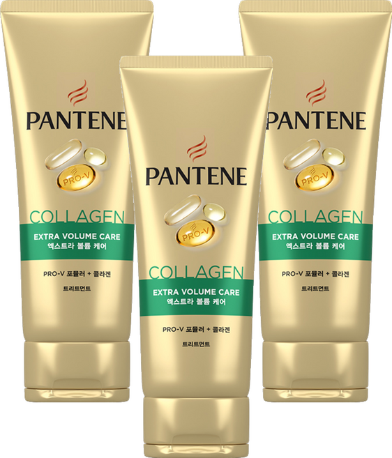 팬틴 콜라겐 엑스트라 볼륨 케어 헤어 트리트먼트, 220ml, 3개
