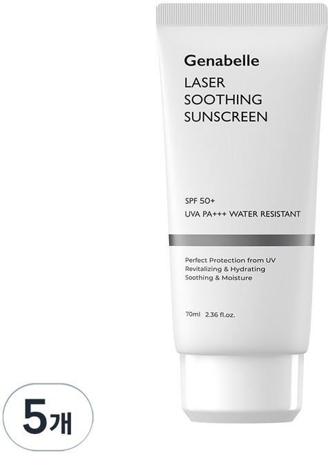 제나벨 피부 진정보습 혼합자차 레이저 수딩 선크림 SPF50+ PA+++, 70ml, 5개