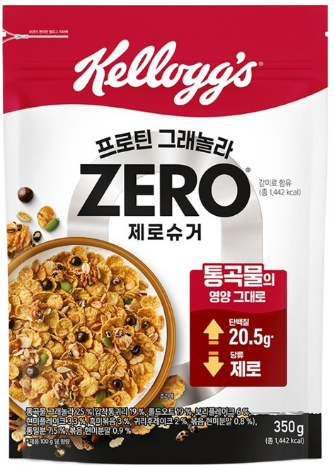 켈로그 프로틴 그래놀라 제로슈거, 350g, 1개