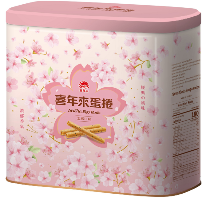 喜年來 蛋捲禮盒 芝麻口味, 512g, 1盒