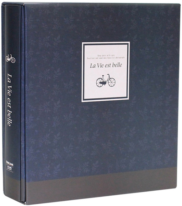 드림산업 라베에벨 접착 일반포토앨범, 남색, 50매