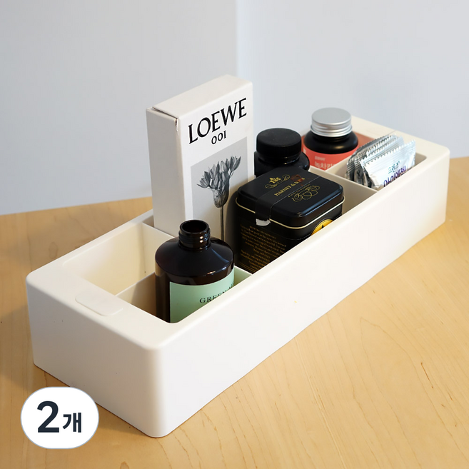 보노하우스 어니스트 칸막이 정리함, 2개, 화이트