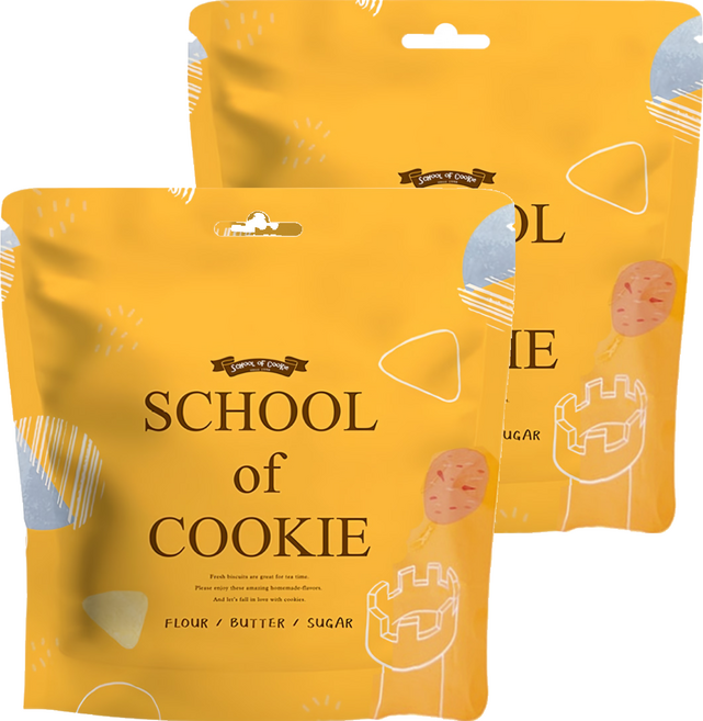 School of Cookie 台灣優格餅乾學院 天然奶油 香濃起士奶酥餅乾, 2包, 130g