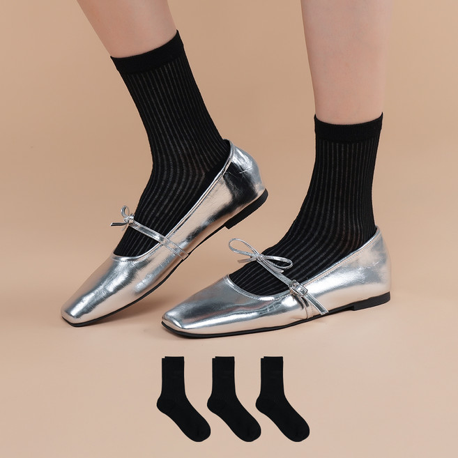 삭피엔스 여성용 시스루 패션양말 3켤레 세트