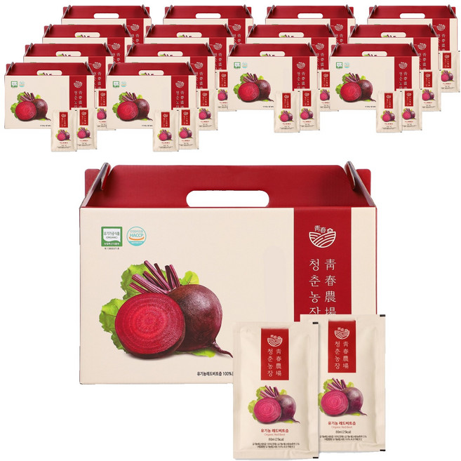 청춘농장 유기농 레드비트즙, 2.4L, 15박스