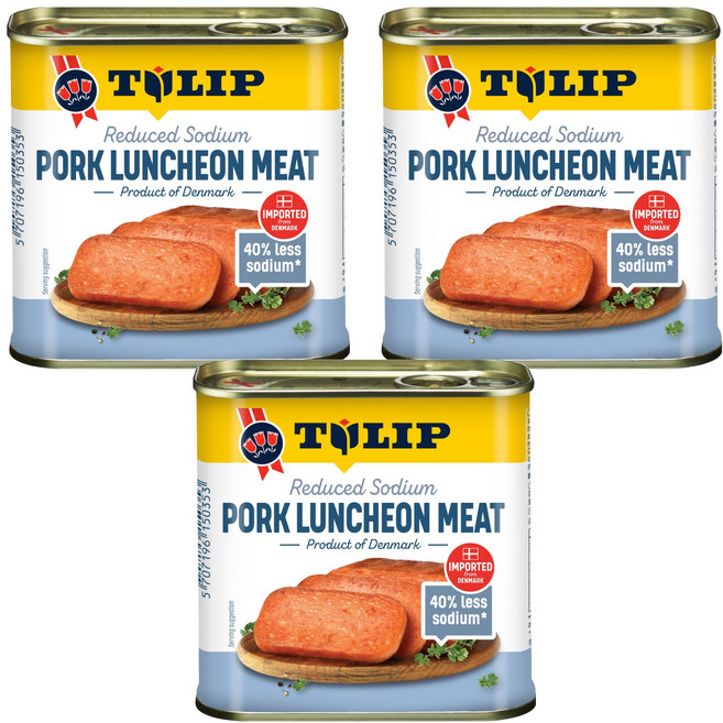 TULIP 特級豬肉餐肉 減鈉40%, 340g, 3罐