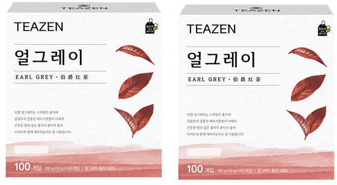 티젠 얼그레이 홍차, 1.6g, 100개입, 2개