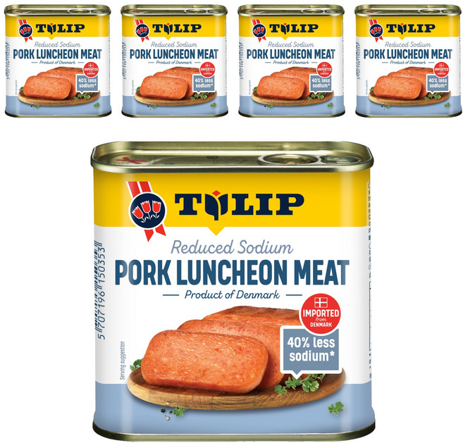TULIP 特級豬肉餐肉 減鈉40%, 340g, 5罐