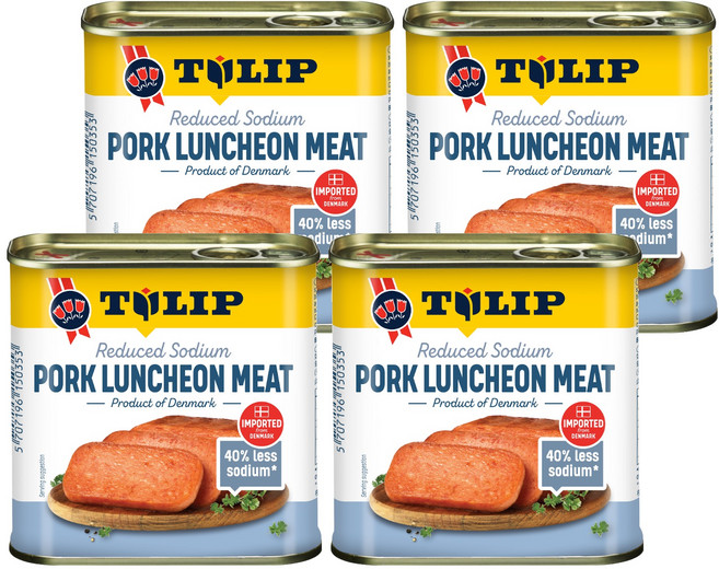 TULIP 特級豬肉餐肉 減鈉40%, 340g, 4罐