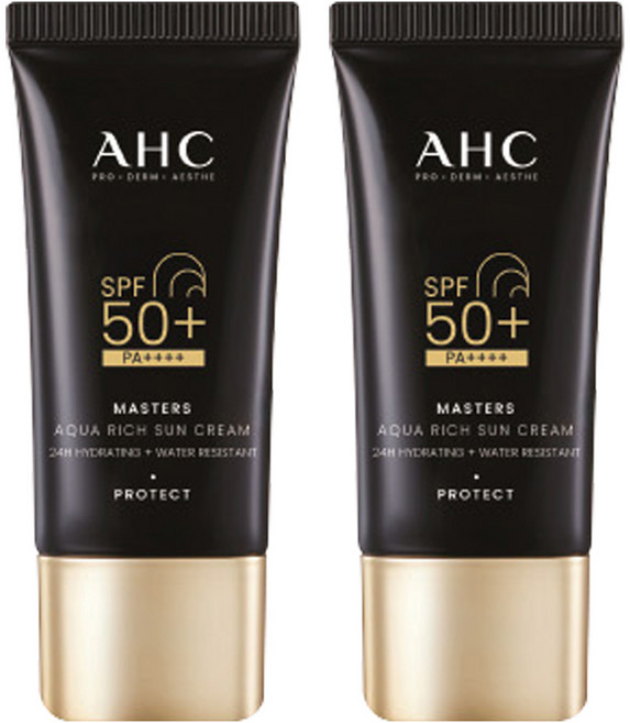 AHC 마스터즈 아쿠아 리치 선크림 SPF50+ PA++++, 30ml, 2개
