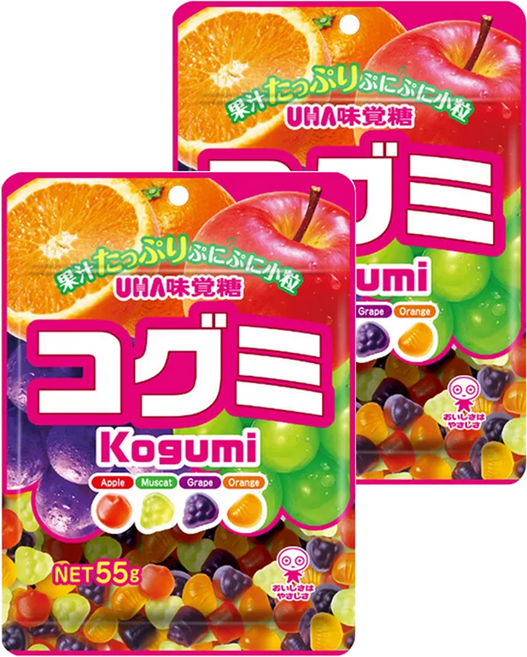 UHA 味覺糖 酷Q彌軟糖 水果味, 55g, 2包