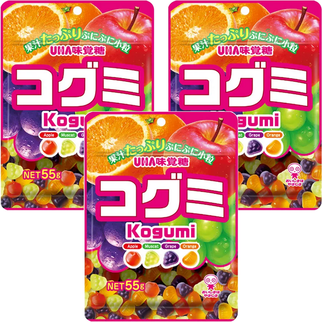UHA 味覺糖 酷Q彌軟糖 水果味, 55g, 3包