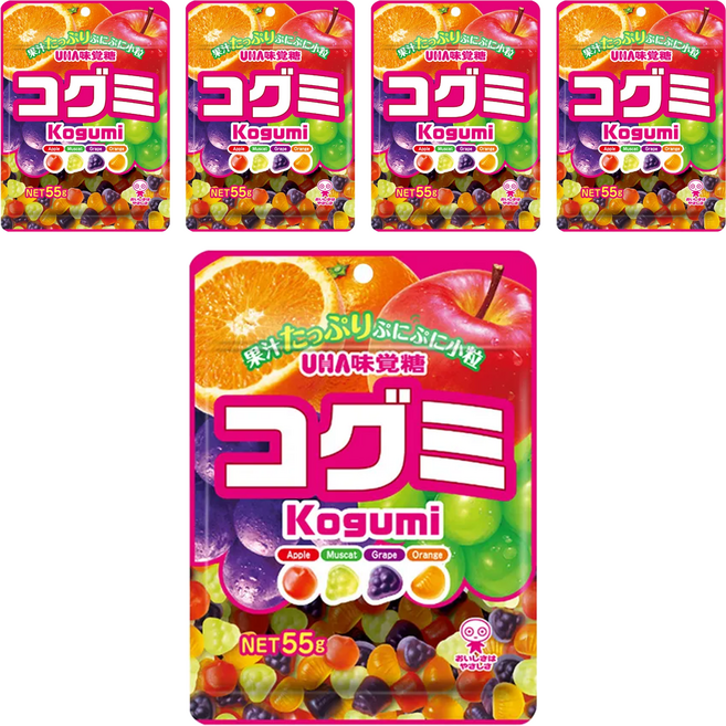 UHA 味覺糖 酷Q彌軟糖 水果味, 55g, 5包