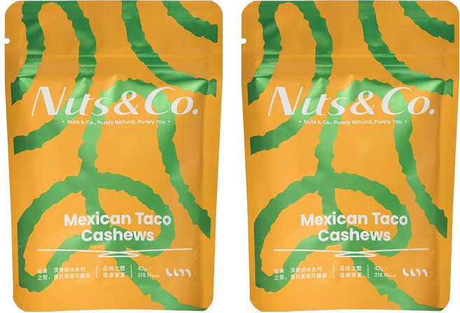 Nuts&Co. 堅果之間 天然輕調味 墨西哥塔可腰果, 2個, 42g