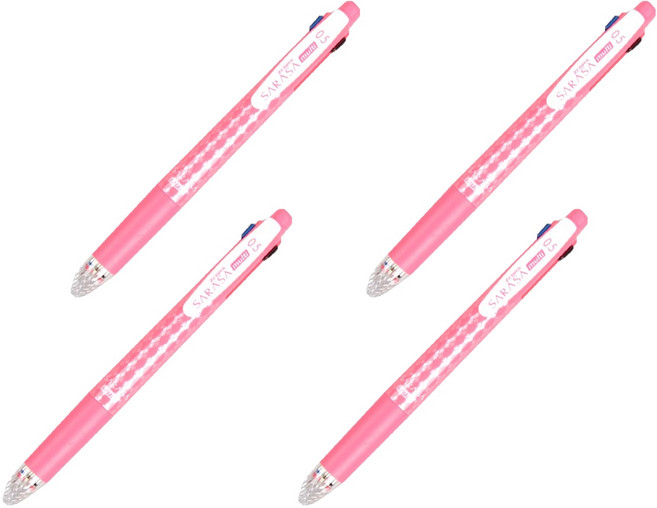 제브라 볼샤 사라사 4색 볼펜 0.5mm + 샤프 0.5mm J4SA11, 핑크, 4개
