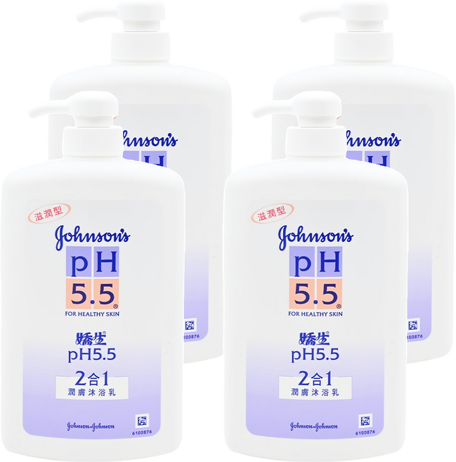 Johnson's 嬌生 嬰兒 PH5.5 2合1潤膚沐浴乳, 1L, 4瓶