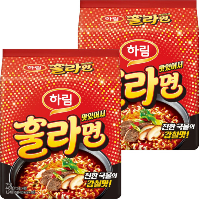 하림 맛있어서 훌라면 112g, 8개