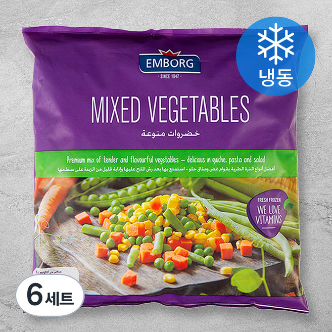 엠보그 야채 믹스 4종 (냉동), 900g, 6개
