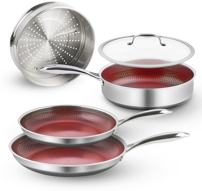 쿡셀 인덕션 레드 프라이팬세트 5개, 혼합색상, 5종, 1개