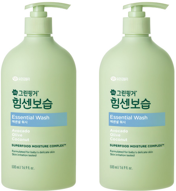 그린핑거 힘센보습 에센셜 바디워시, 500ml, 2개