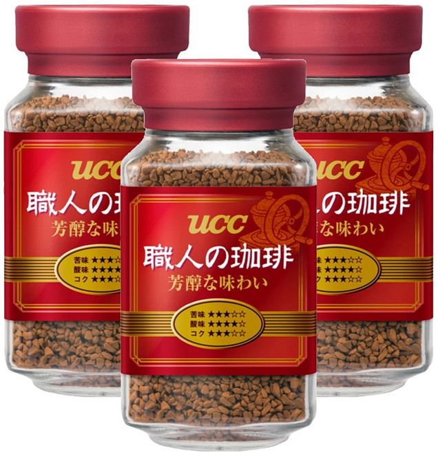 ucc 職人的珈琲 職人芳醇即溶咖啡, 90g, 1瓶, 3瓶