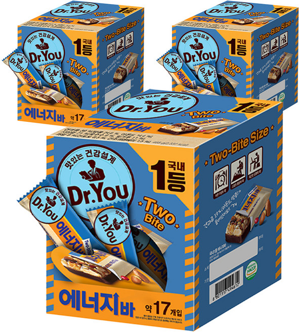 닥터유 에너지바 투바이트, 468g, 3개