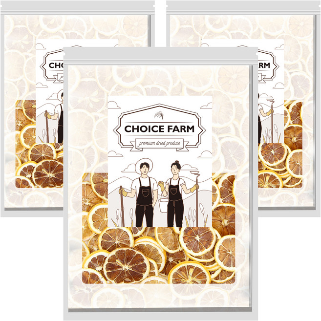 초이스팜 건레몬 슬라이스 특품 프리미엄, 3개, 60g(1개)