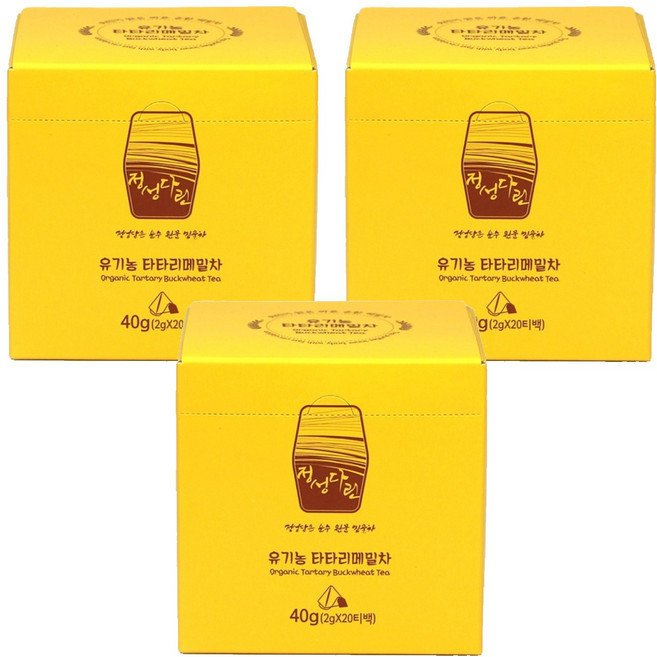 정성다린 유기농 타타리 메밀차 티백, 2g, 20개입, 3개