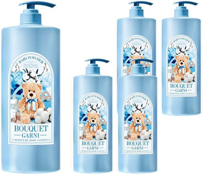 부케가르니 모이스처 바디로션 베이비파우더향, 1.5L, 5개