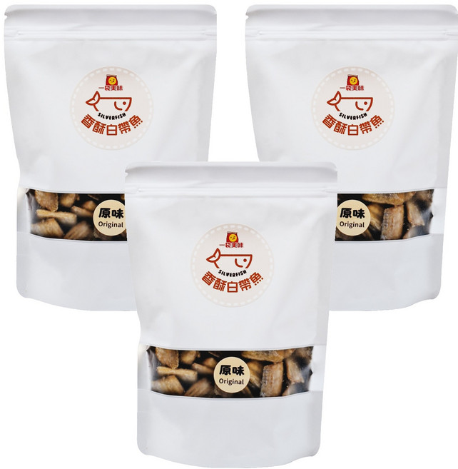 一袋美味 香酥白帶魚 原味, 200g, 3包