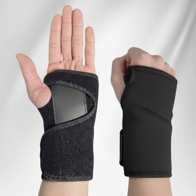 아리팡 인체공학 운동 전용 초경량 초슬림 손목보호대 좌우세트, 블랙, 1세트