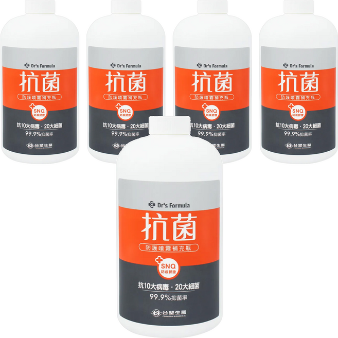 台塑生醫 Dr's Formula 抗菌防護噴霧 補充瓶, 1kg, 5瓶
