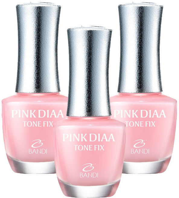 반디BANDI 네일큐어 핑크다이아 톤픽스 손톱영양제 핑크빛톤업, 7ml, 3개